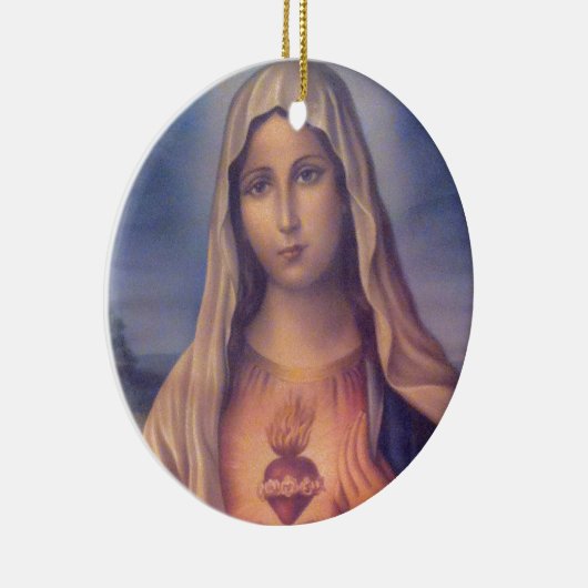 美しい宗教的な聖なるハートのヴァージンマリア セラミックオーナメント (右)