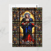 美しい宗教的な聖なるハートのヴァージンマリア ポストカード (正面/裏面)