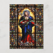 美しい宗教的な聖なるハートのヴァージンマリア ポストカード (正面)