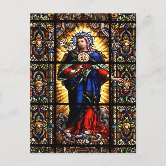 美しい宗教的な聖なるハートのヴァージンマリア ポストカード (正面)
