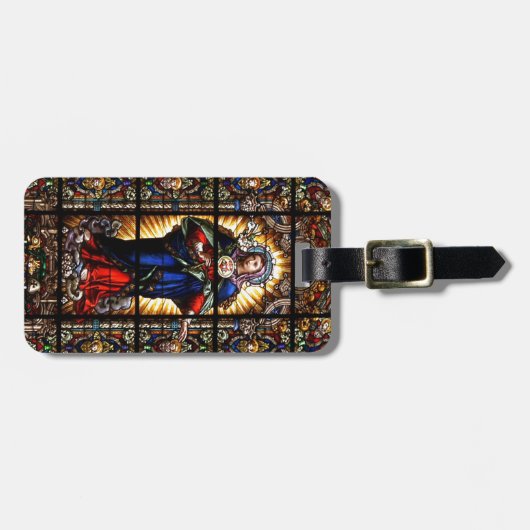 美しい宗教的な聖なるハートのヴァージンマリア ラゲッジタグ (正面横)