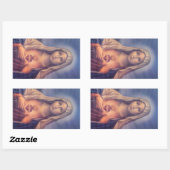 美しい宗教的な聖なるハートのヴァージンマリア 長方形シール (シート)