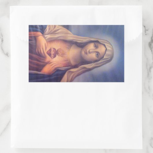 美しい宗教的な聖なるハートのヴァージンマリア 長方形シール (バッグ)