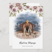 美しい宗教的クリスチャン・クリスマス シーズンカード (正面/裏面)