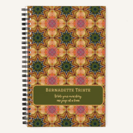 美しい宝石トーンオレンジネームことわざスター ノートブック