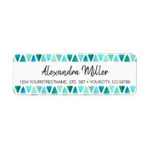 美しい宝石パターン差出人住所ラベル ラベル (正面)