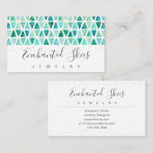 美しい宝石金ゴールドフェイクフォイルジュエリー 名刺 (正面/裏面)