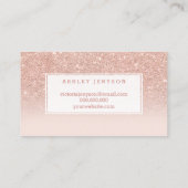 美しい室タイポグラフィバラ金ゴールドグリッター赤面 名刺 (裏面)