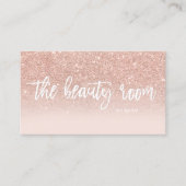 美しい室タイポグラフィバラ金ゴールドグリッター赤面 名刺 (正面)