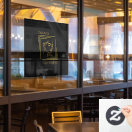 美しい室 |ヘアサロン |ブラック&金ゴールド ウィンドウサイン