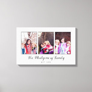 美しい家族の写真コラージュ キャンバスプリント