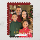美しい家族の写真メリークリスマスグリーティング シーズンカード (正面/裏面)