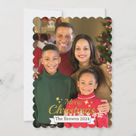 美しい家族の写真メリークリスマスグリーティング シーズンカード