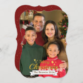 美しい家族の写真メリークリスマスグリーティング シーズンカード (正面/裏面)