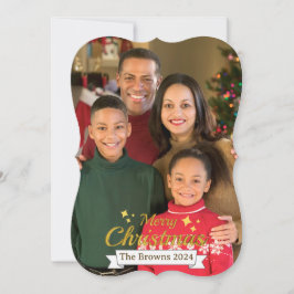美しい家族の写真メリークリスマスグリーティング シーズンカード