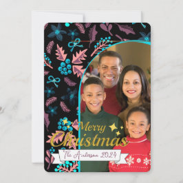 美しい家族の写真メリークリスマス シーズンカード