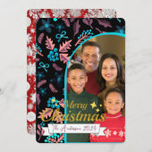 美しい家族の写真メリークリスマス シーズンカード (正面/裏面)