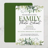 美しい家族の写真撮影 招待状 (正面/裏面)