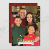 美しい家族の写真　メリークリスマス シーズンカード (正面/裏面)