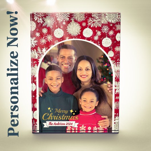 美しい家族写真メリークリスマスフォトブロック フォトブロック
