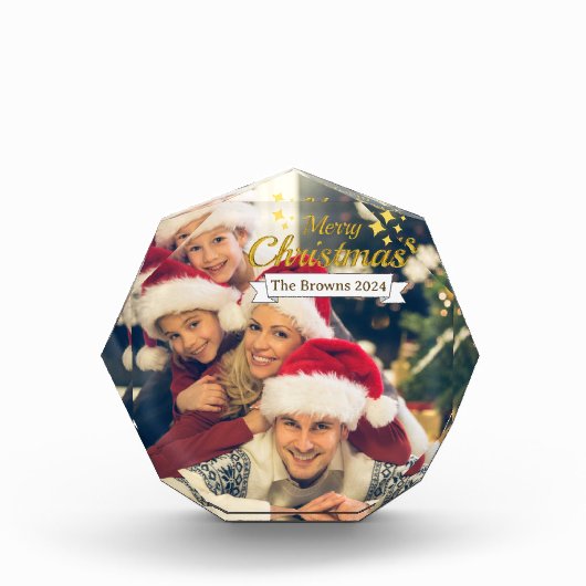 美しい家族写真メリークリスマスフォトブロック フォトブロック (正面)