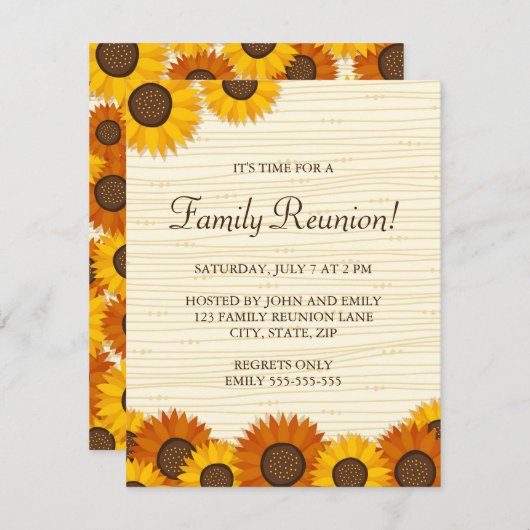 美しい家族懇親会パーティの招待状 招待状 (正面/裏面)