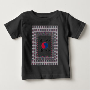 美しい対角線の韓国国旗:無限の芸術 ベビーTシャツ