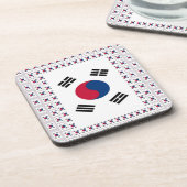 美しい対角線韓国国旗:無限の芸術 コースター (左側)