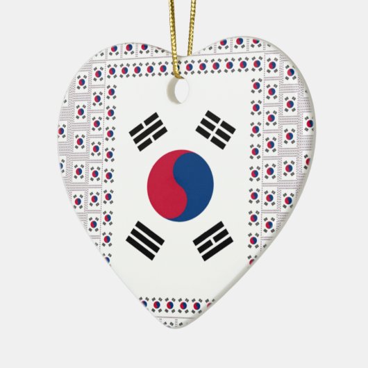 美しい対角線韓国国旗:無限の芸術 セラミックオーナメント (左)