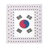 美しい対角線韓国国旗:無限の芸術 ノートパッド (正面)