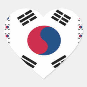 美しい対角線韓国国旗:無限の芸術 ハートシール