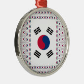 美しい対角線韓国国旗:無限の芸術 メタルオーナメント (右)