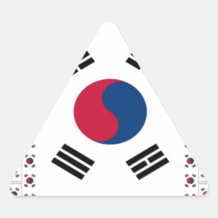 美しい対角線韓国国旗:無限の芸術 三角形シール
