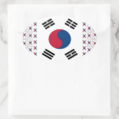 美しい対角線韓国国旗:無限の芸術 楕円形シール (バッグ)