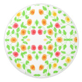 美しい小さなフローラプルハンドル セラミックノブ (正面)