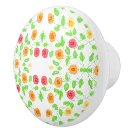 美しい小さなフローラプルハンドル セラミックノブ