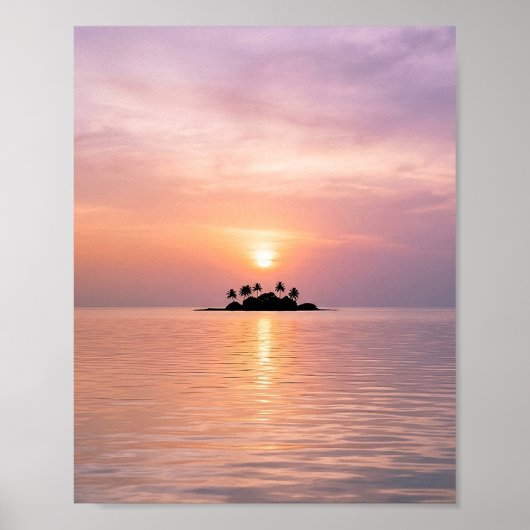 美しい小さな島の夕焼け その1 ポスター (正面)