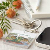 美しい小さな緑のドラゴン キーホルダー (正面右)