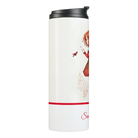 美しい小さな赤い飛んでいる妖精ファンタジーアート タンブラー (回転左)