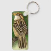 美しい小さな雀 – 可愛絵画- キーホルダー (裏面)