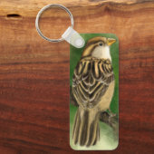 美しい小さな雀 – 可愛絵画- キーホルダー (正面)