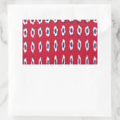 美しい小さな韓国国旗のデザイン赤いベースプリント 長方形シール (バッグ)