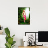 美しい小妖精や小人ファンタジーアートワーク ポスター (ホームオフィス)