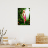 美しい小妖精や小人ファンタジーアートワーク ポスター (キッチン)