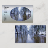 美しい小川が咲く冬の森 名刺 (正面/裏面)