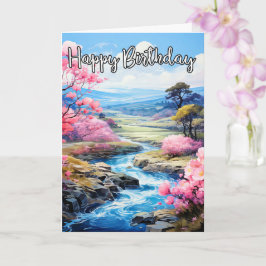 美しい小川の早春 | お誕生日おめでとう カード