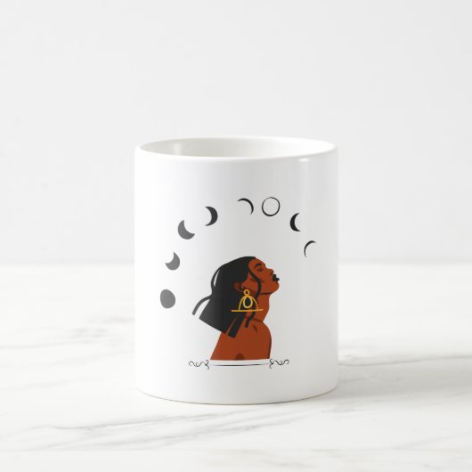 美しい少女と月 コーヒーマグカップ (中央)