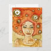 美しい少女のポートレート ポストカード (正面/裏面)