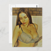 美しい少女のヴィンテージ写真 ポストカード (正面/裏面)