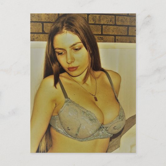 美しい少女のヴィンテージ写真 ポストカード (正面)